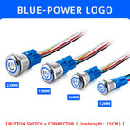 Metal Switch Button Push With Wire Waterproof on off 12mm 16mm 19mm 22mm Momentary/Latching Led Light Start Stop 5V 12V 24V 220V