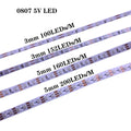 0807 3mm 5MM Ultra Narrow WS2812B LED Strip 100 160 200Leds/m WS2812 Dream Color Individually Addressable Smart Pixel Light DC5V
