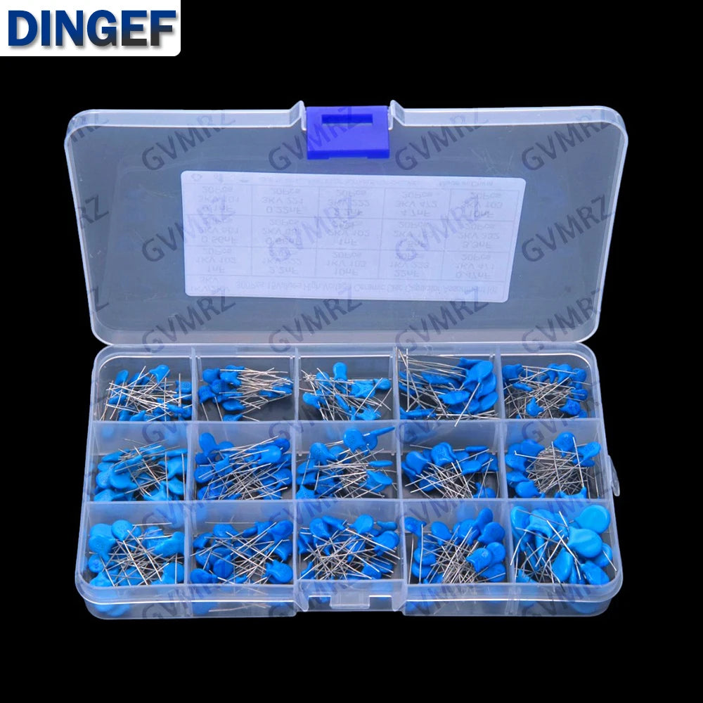 300PCS 15 Values 1KV 2KV 3KV 0.1nF-22nF High Voltage Ceramic Disc Capacitors  0.47NF 0.56NF 2.2NF 1NF 2.2NF 10NF 22NF