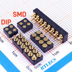 5Pcs Target PAD Connector 2.54 Grid 4 6 8 10 12 14 16 20 Pole Female Spring Pogo Pin Header Socket Power Charge DIP SMD Dual Row