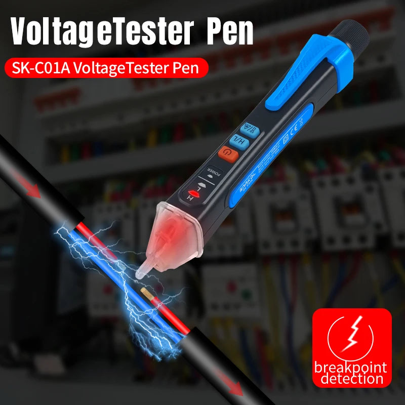Non-Contact Voltage Tester Pen Smart Voltage Detector Infrared Indicator 12-1000V Test Pencil Breakpoint Finder With Flashlight