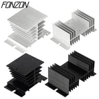 1 Pcs 10A-40A New Type Single-Phase Solid State Relay SSR Aluminum Fin Heat Sink Suitable For SSR-10DA/25DA/40DA