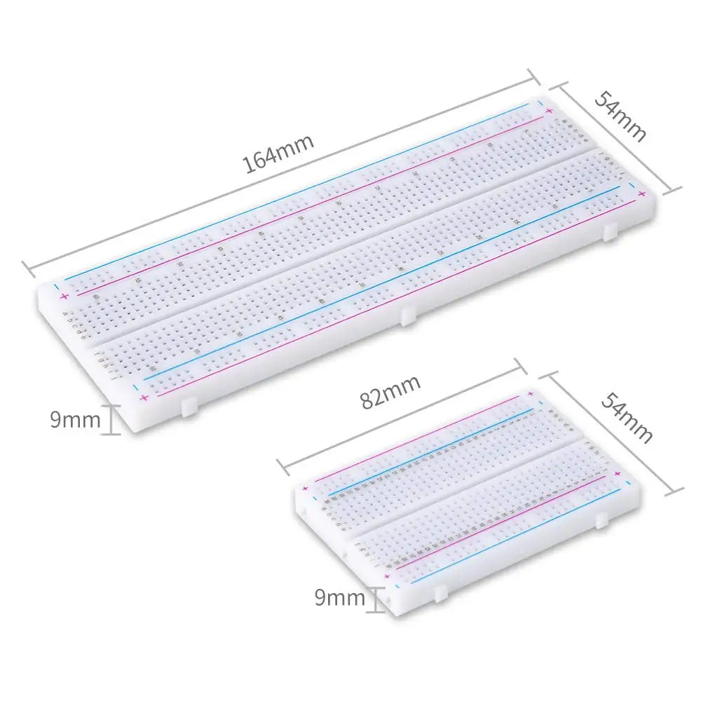 170 / 400 / 830 Tie Points Solderless Breadboard MB-102 BB-801 SYB-170 Prototype Universal PCB Jumper Dupont Test Bread Board