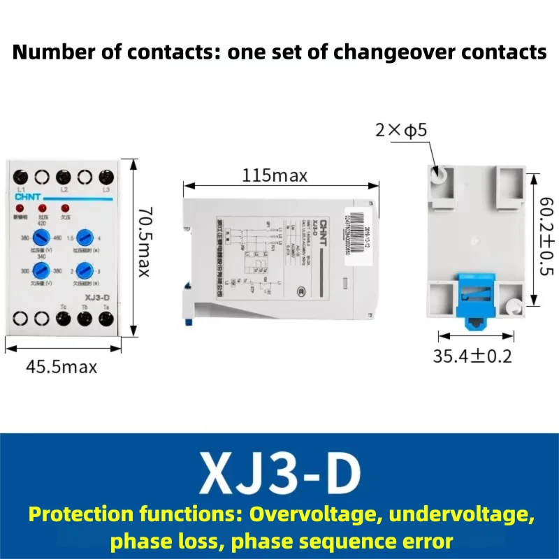 CHINT XJ3-G XJ3-D AC380V motor water pump phase failure and phase sequence protection Relay