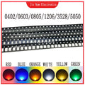 600pcs=6colors x 100pcs 5050 5730 1210 1206 0805 0603 0402 SMD LED Diode Kit Red / Green / Blue / White / Yellow/ Orange