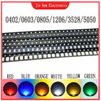 600pcs=6colors x 100pcs 5050 5730 1210 1206 0805 0603 0402 SMD LED Diode Kit Red / Green / Blue / White / Yellow/ Orange