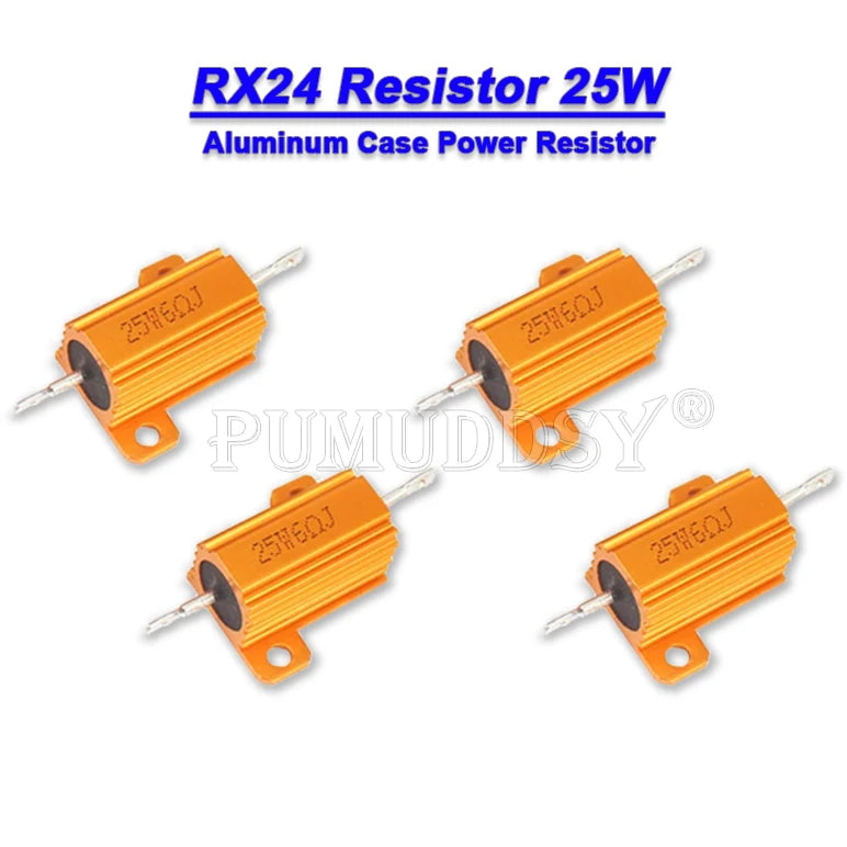 1PCS 5W 10W 25W Aluminum Power Metal  Case Wirewound Resistor 0.01 ~ 30K 1 2 3 5 6 8 10 20 100 150 1K 10K Ohm hjxrhgal RX24