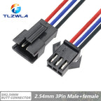 10PCS JST SM 2/3/4/5/6Pins 2.54MM Plug Male to Female Wire Connector cable pigtail Plug LED Connecting line 20cm Long