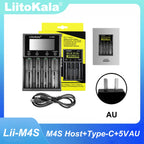 LiitoKala Lii-M4S 5V EU AU UK US Plug Battery Charger For 3.7V 18650 26650 21700 14500 18350 17500 1.2V AA AAA A C