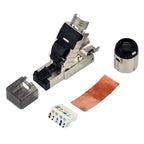 2/6/10Pcs RJ45 CAT6A Cat7 CAT8 Connectors Tool-Free Zinc Alloy Shielded 10G Ethernet Termination Plugs for 23AWG SFTP Cables