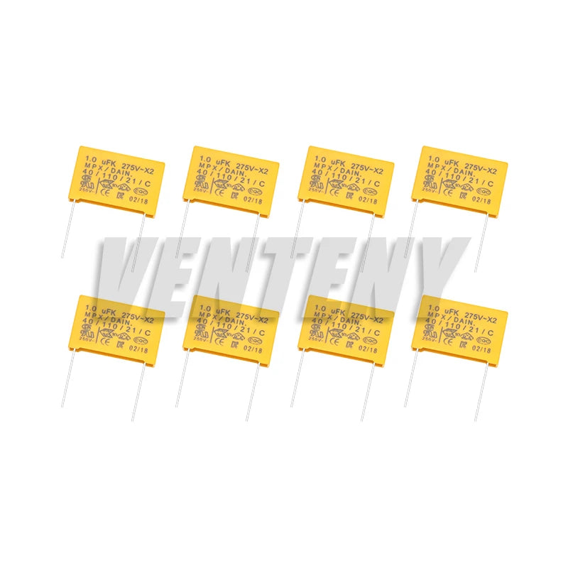160pcs/Lot Polypropylene Film X2 Safety Capacitor Assorted Kit 275VAC 18Values 102K-225K 1NF-2.2UF Sample Set