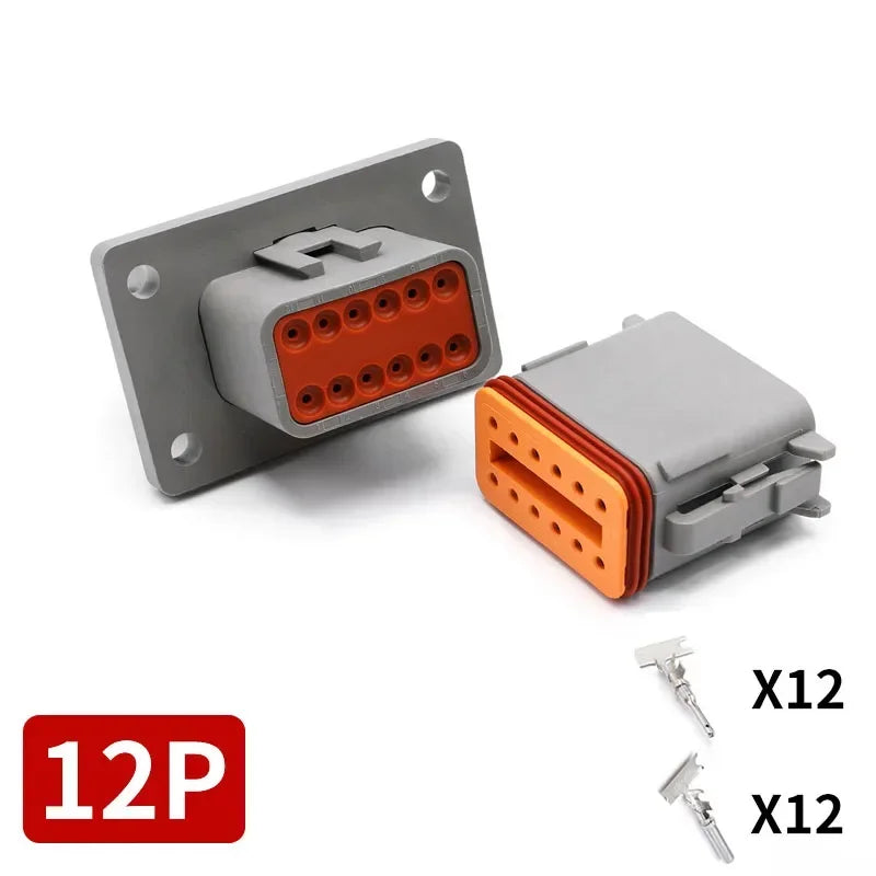 Deutsch DT/DTM/DTP/DTF Multi-Pin Waterproof Connector | 22-14AWG Sealed Plug for Heavy Duty Truck & Bus Electrical Systems