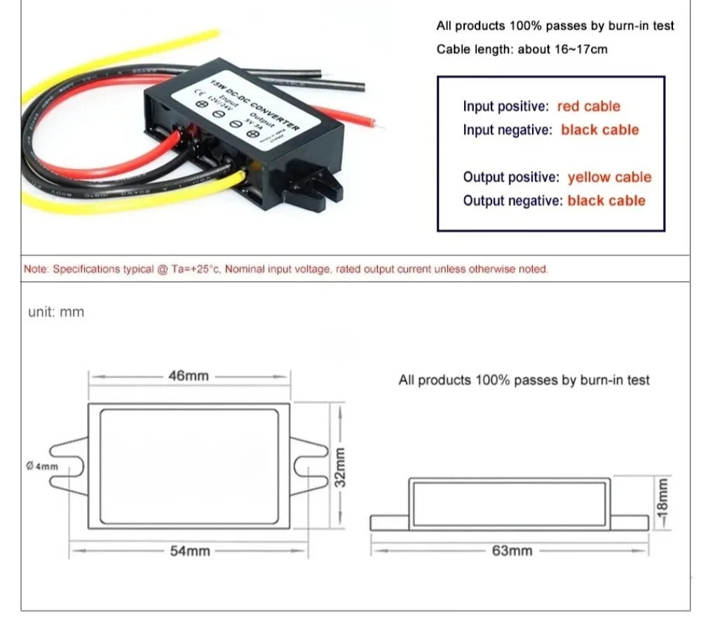12V 24V to 5V 3A 5A 10A 8-36V to 5V Step Down Power Converter 8-36V Buck to 5V Supply Switching Power for Car Quality Toys