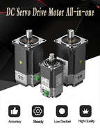 24V 48V DC Servo Motor All-in-one Integrated In Drive Low Voltage 42/57/86mm Motor 3000RPM 17Bit Absolute Encoder With RS485