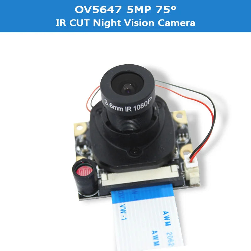 Raspberry Pi Night Vision Camera with 2 Infrared Light 5MP OV5647 Webcam 75 175 IR-CUT Camera for Raspberry Pi 4B 3B+ 3B Zero