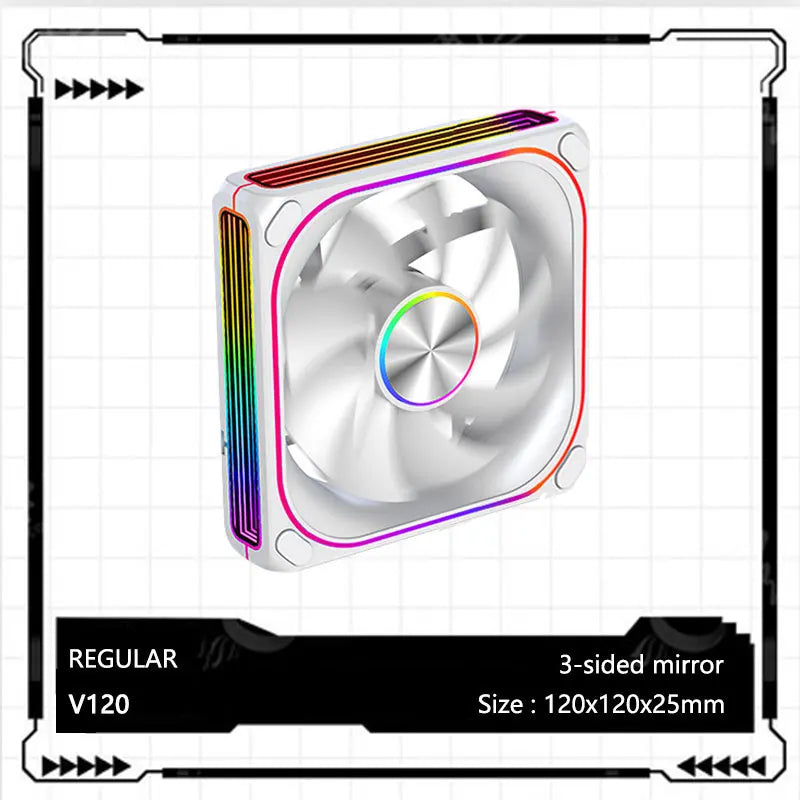 V360/120 ARGB Computer Case Cooling Fan, Infinity Mirror Series/CD pattern/Hydraulic bearings Integrated cooling fan