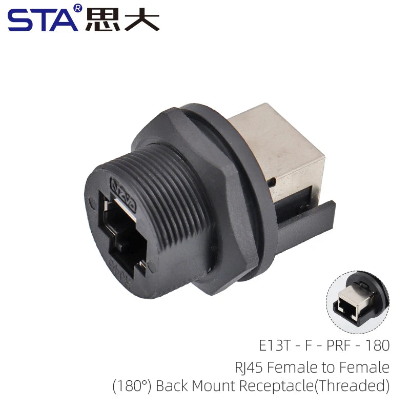 RJ45 CAT5E CAT6A Shield Waterproof RJ45 Ethernet IP67 Connector PCB Panel Mount With Pigtail Cable Outdoor Connector L = 0.3M