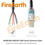 FTDI USB to RS485-WE Serial Cable, RS485-WE-1800-BT UART Serial Converter Cable,USB-RS485-WE Wire End,FT232 Chipset, 6 Way,1.8m