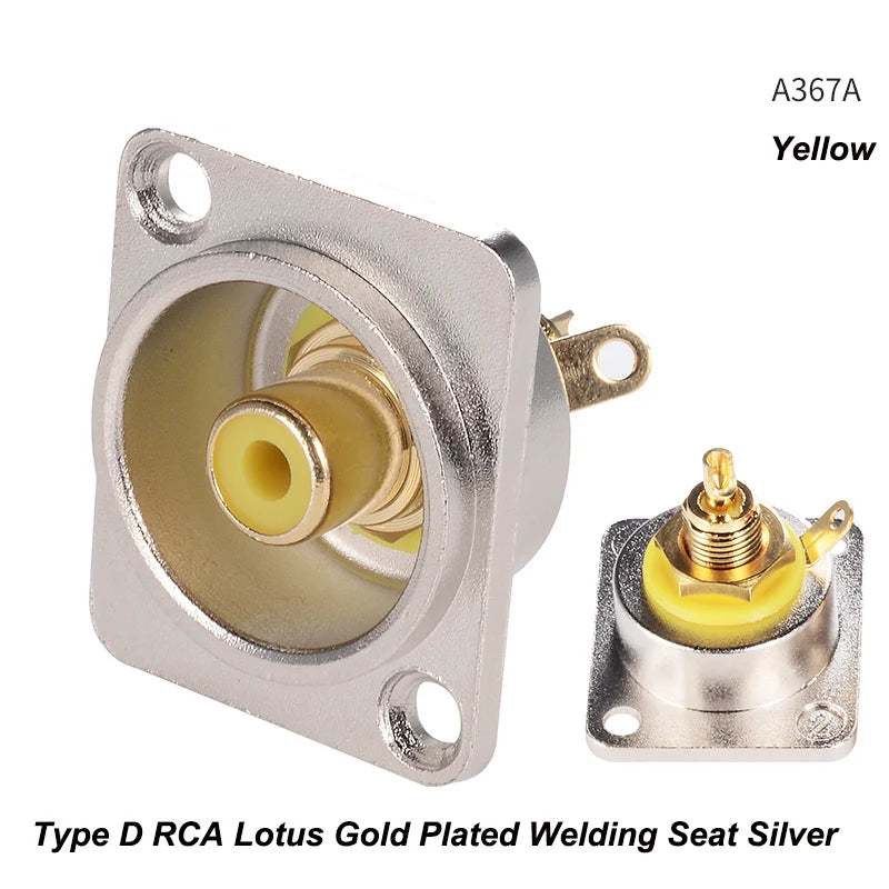 D Type RCA Female Jack YS367A Mounting Module Solder Socket AV Audio Video Connector for DVD Panel