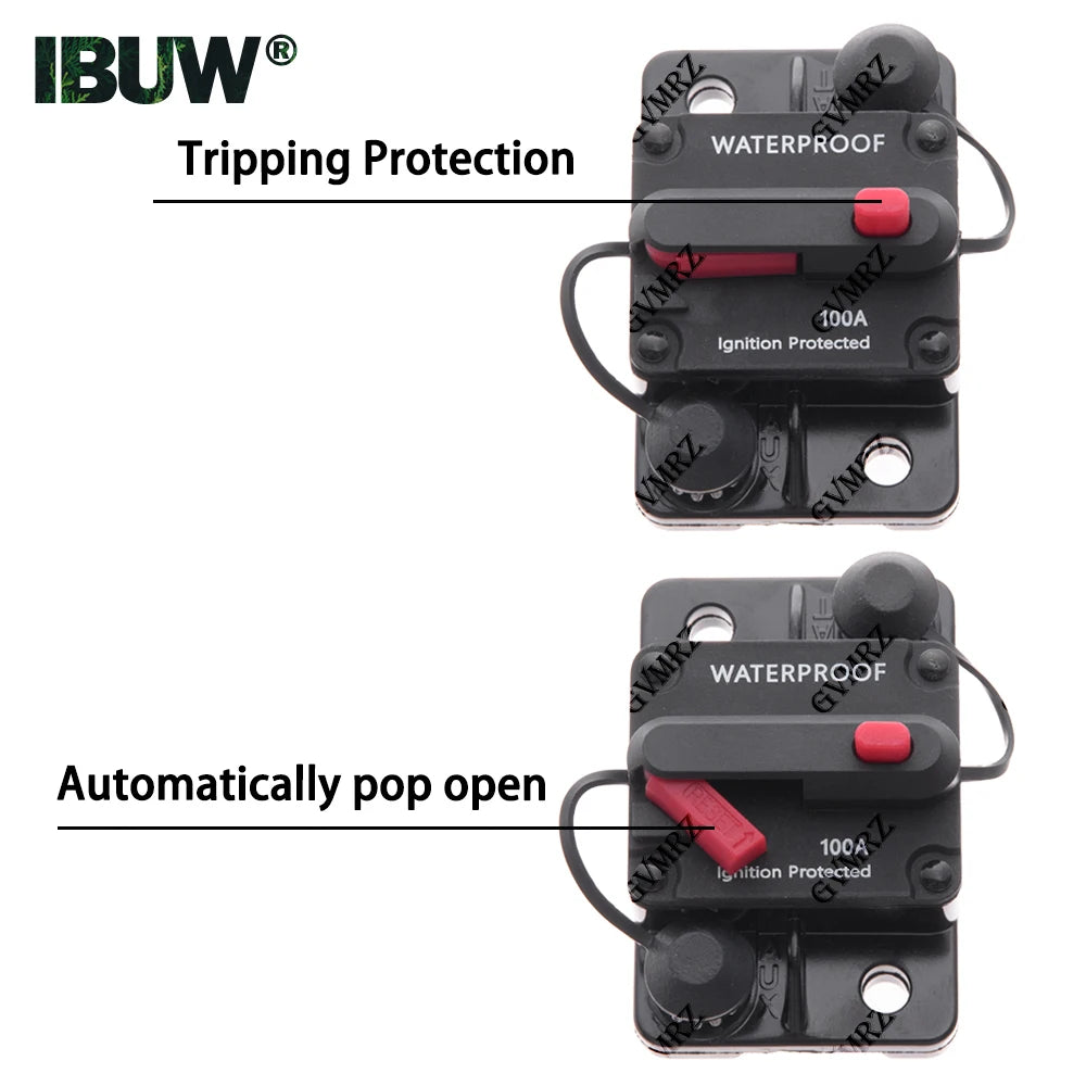 30A 40A 50A 60A 70A 80A 100A Circuit Breaker Fuse Reset 250A 300A 150A 200A 120A AMP Waterproof Boat Car Circuit Breaker
