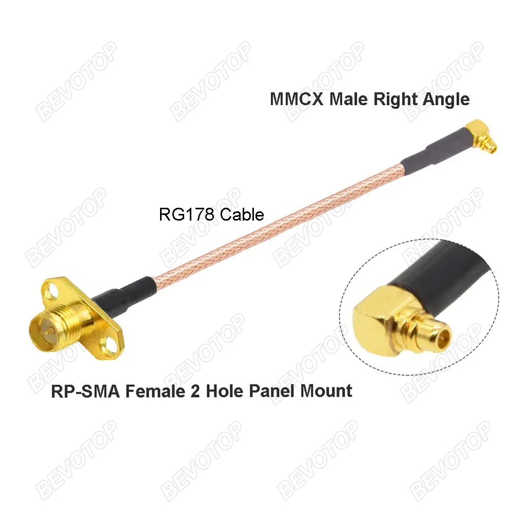 10PCS/LOT SMA to MMCX Cable RP-SMA / SMA Female Waterproof O-Ring  to MMCX Male Straight/180° RG178 Pigtail RF Coaxial Jumper