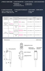 ZHICAN ZC3E Long Range Photoelectric Sensor 2m Diffuse Reflective Switch NPN NO 24V DC Object Detection