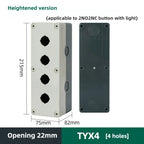 1/2/3/4/5 Hole Waterproof Button Switch Control Box Button Emergency Stop Dustproof Waterproof IP65 Button Thickened Yellow Gray