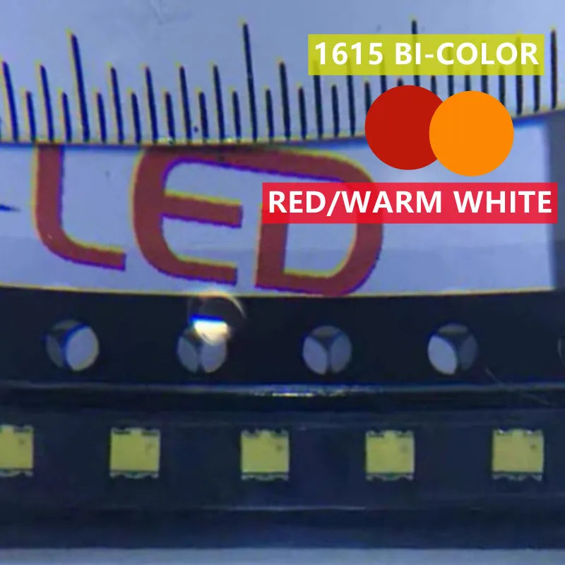 100pcs/4000pcs 0603 LED 1615 Bicolor Red And Warm White SMD SMT Light Emitting Diode 1.6*0.8*0.6MM RED/Warm white BI COLOR