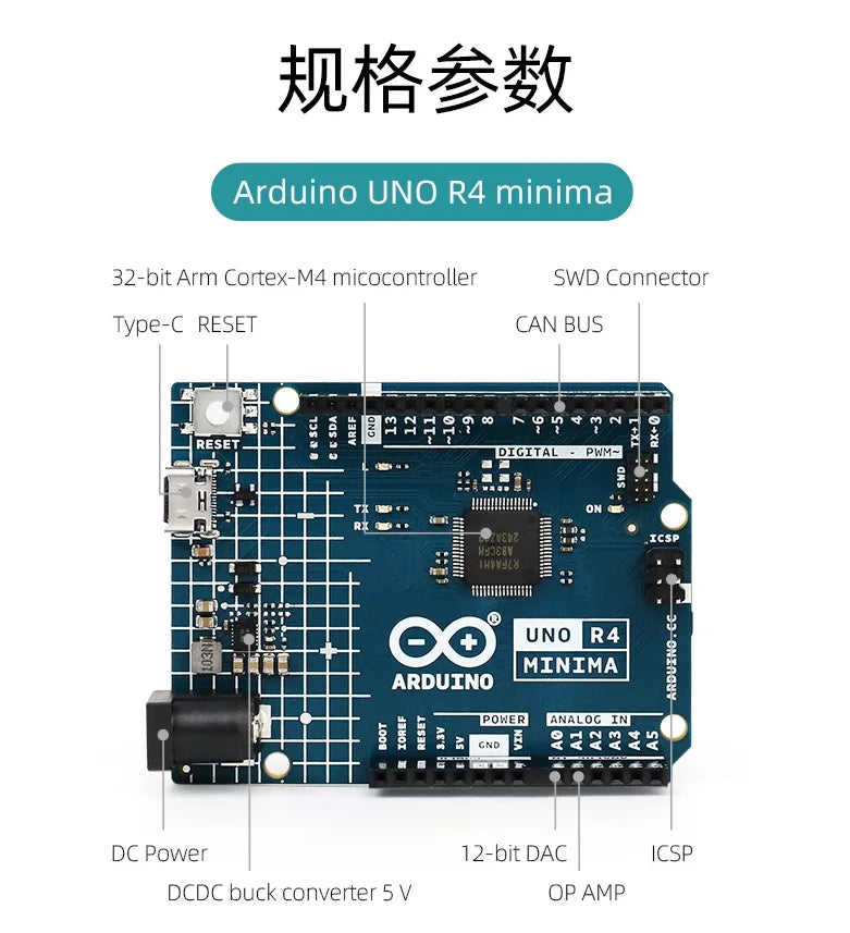 Arduino UNO R3 Arduino UNO R4 Original Minima/WiFi Internet of Things Starter Kit Programming Learning Tutorials