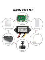 Waterproof 12V 24V to 5V 3A Converter DC-DC Step Down Module Power Adapter USB-A Female/Type C/dual USB/open Wire Connector