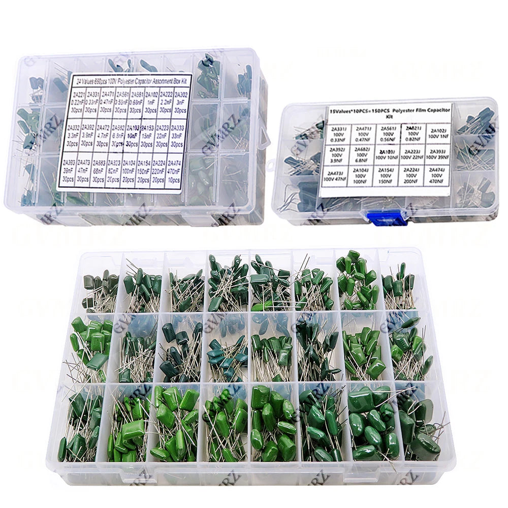 223 333 473 104 Polyester Film Capacitor KIT 330PF 470PF 560PF 102 222 472 103  1NF 2.2NF 10NF 22NF 47NF 100NF 0.1UF