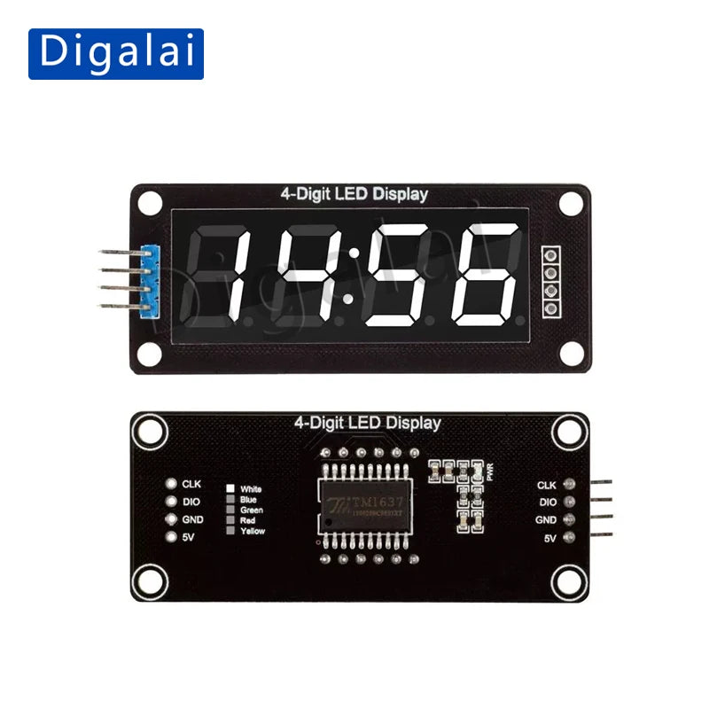 TM1637 0.56-inch four-digit seven-segment digital tube clock display module with clock display