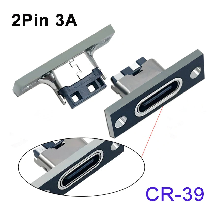 1-10pcs USB 3.1 Type C Socket With Screw Fixing Plate Type-C USB Jack 3.1 Type-C 2Pin 4Pin 5Pin 6Pin Female Connector Jack