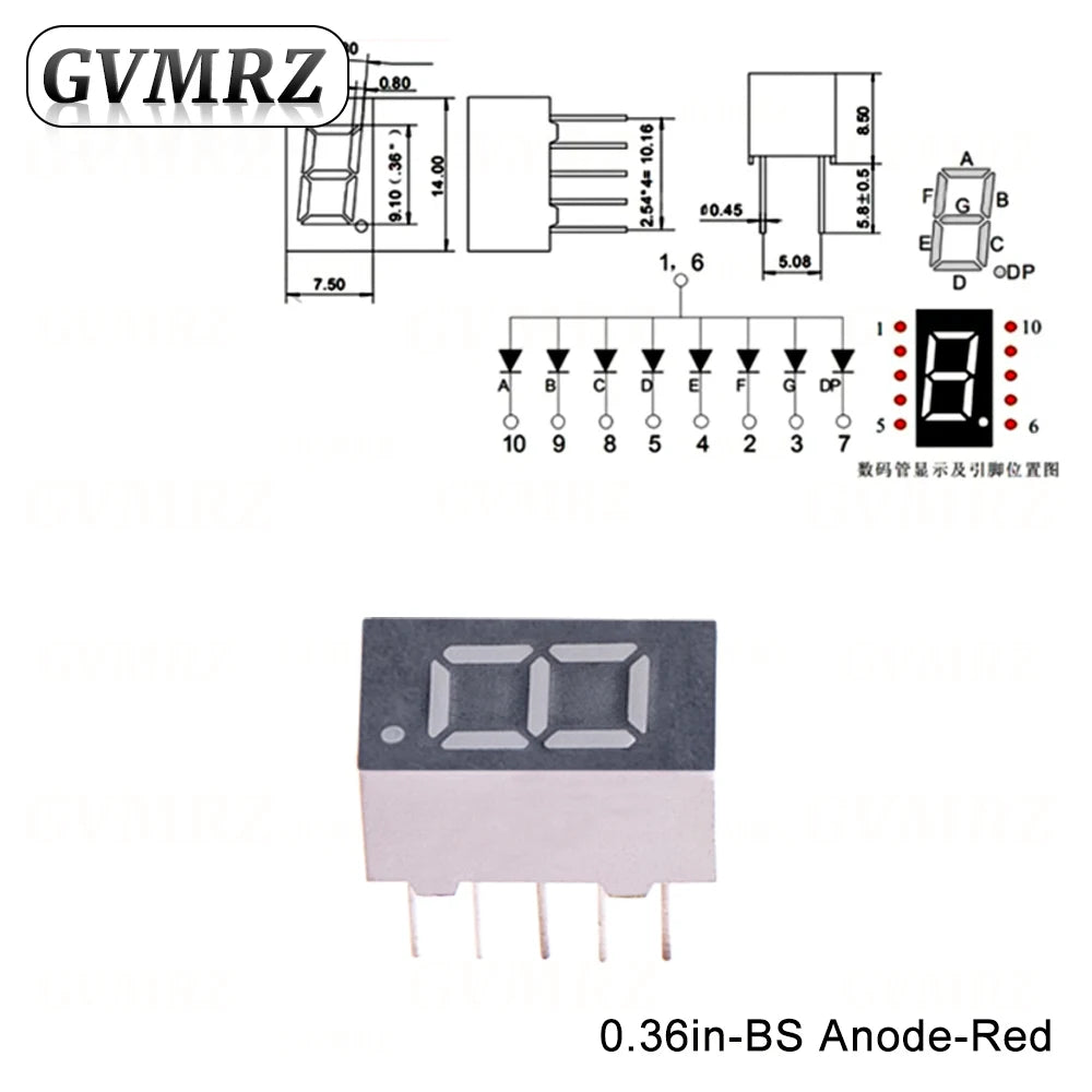 0.36inch Digital tube Common AnodeCathode Red 1 2 3 4 Bit digital Tube LED Display 7 segment