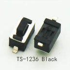 50PCS 3X6mm H=5/4.3mm DIP 2Pin SMT 260GF Micro Switch Black White Push Button Switch Momentary Tact Switch Key Power Button