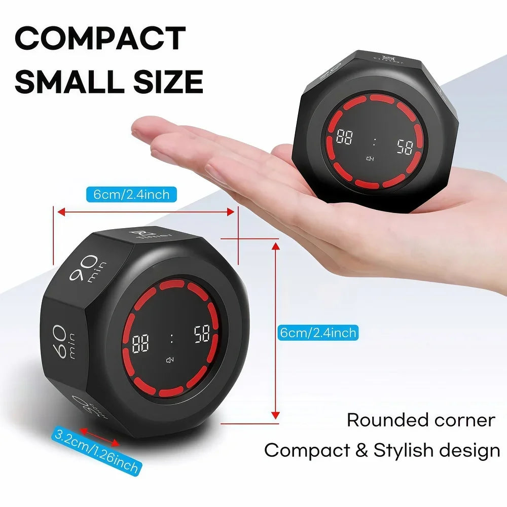 Visual Study Timer for Kids Focus Pomodoro Clock with Gravity Sensor Flip Mute Countdown Tool Homework Exam Time Management Gift