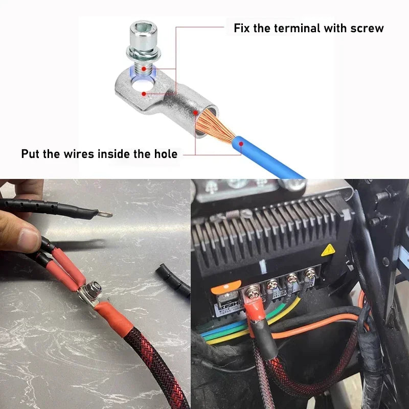 5/10/50Pcs SC Series Copper Nose Terminals SC6/10/16/25/35/50/70/95 Battery Block Lugs Crimping Wire Connector Hole 6/8/10/12mm