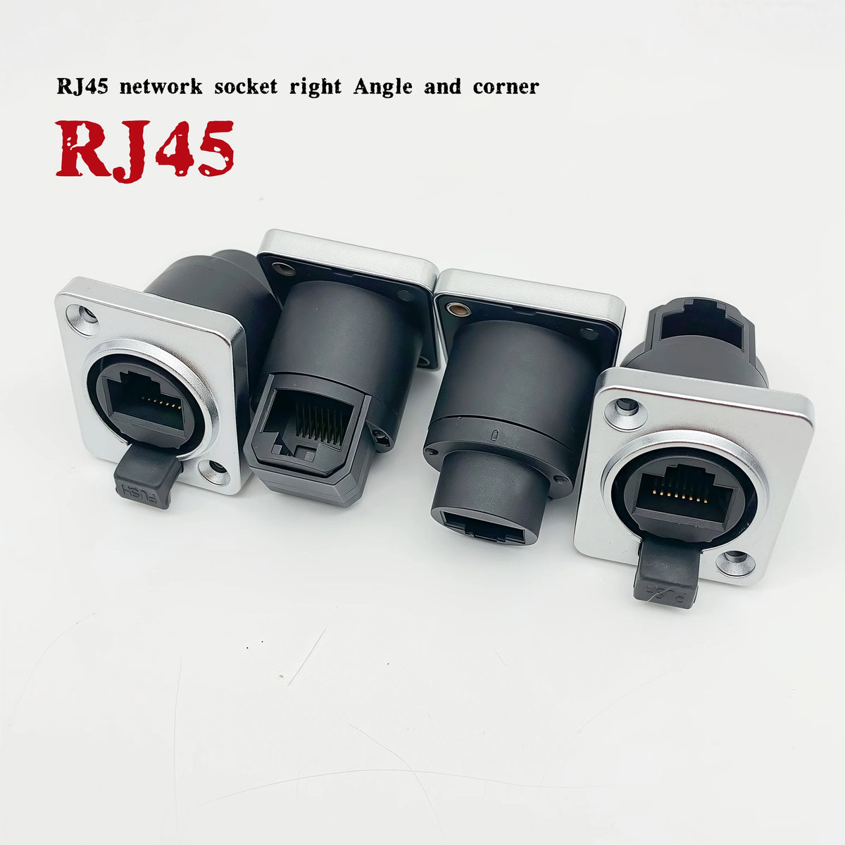 RJ45 Waterproof Connector Plug, D Type Panel Mount Socket IP65 Ethernet Connectors