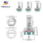 5PCS  20 Position Incremental 360 Rotary Encoder Knob Button Switch EC11 Arduino Digital Potentiometer 15/20mm Plum Half Shaft