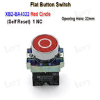 1Pcs XB2-BG21 XB2-BA31 XB2-BS54 22mm Knob Key Start Inching Power on Button Switch Self Reset Small Mushroom Head Emergency Stop