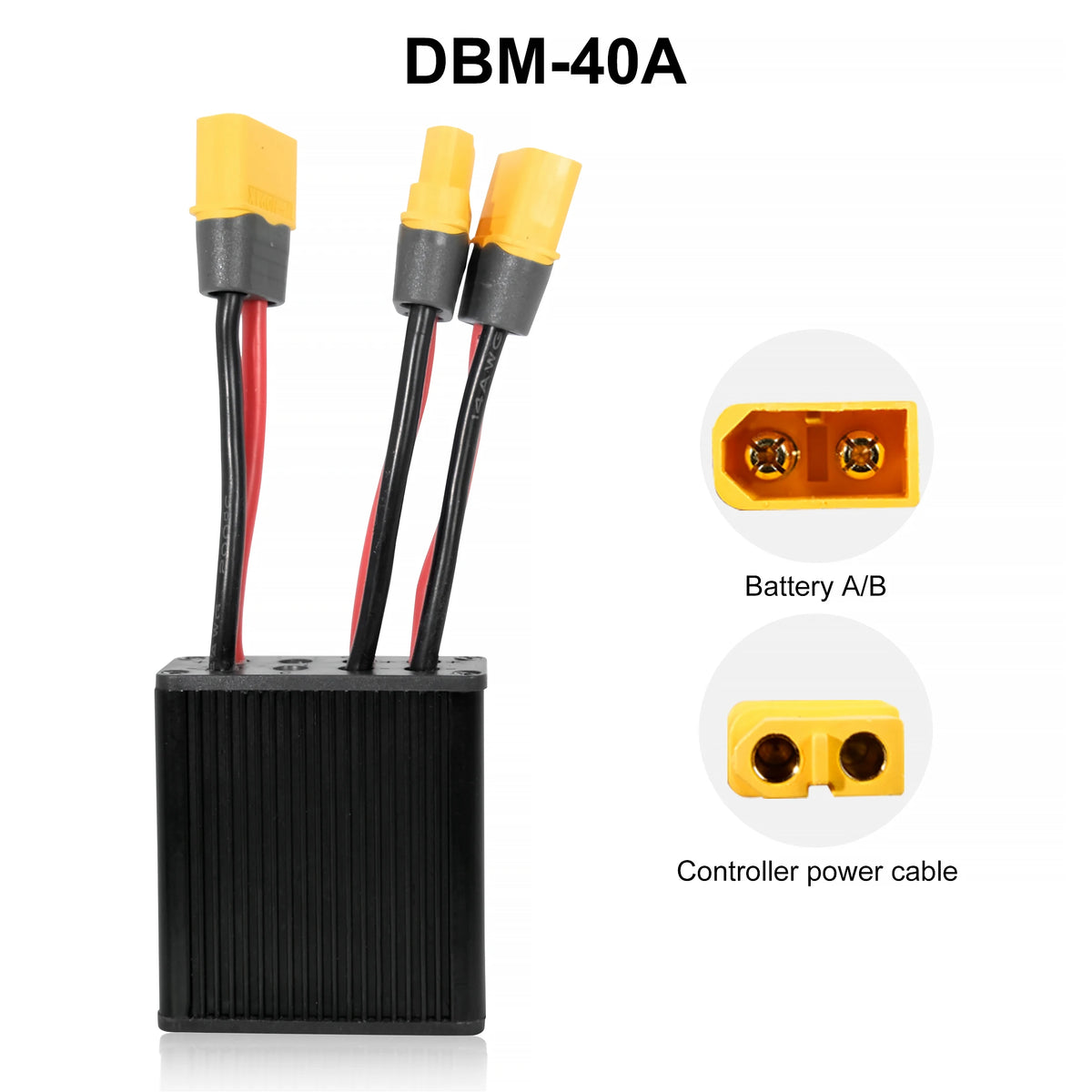 Mini Electric Bicycle Dual-Battery Discharge Converter Connection Adapter, Voltage Range 10 - 100V, Anderson/XT60/XT90 Connector