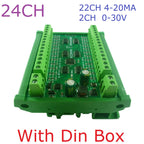 22CH 4-20MA Current & 2CH 0-30V Voltage Input RS485 AI Module 24CH 12-bit ADC Collector Board MODBUS RTU PLC IO