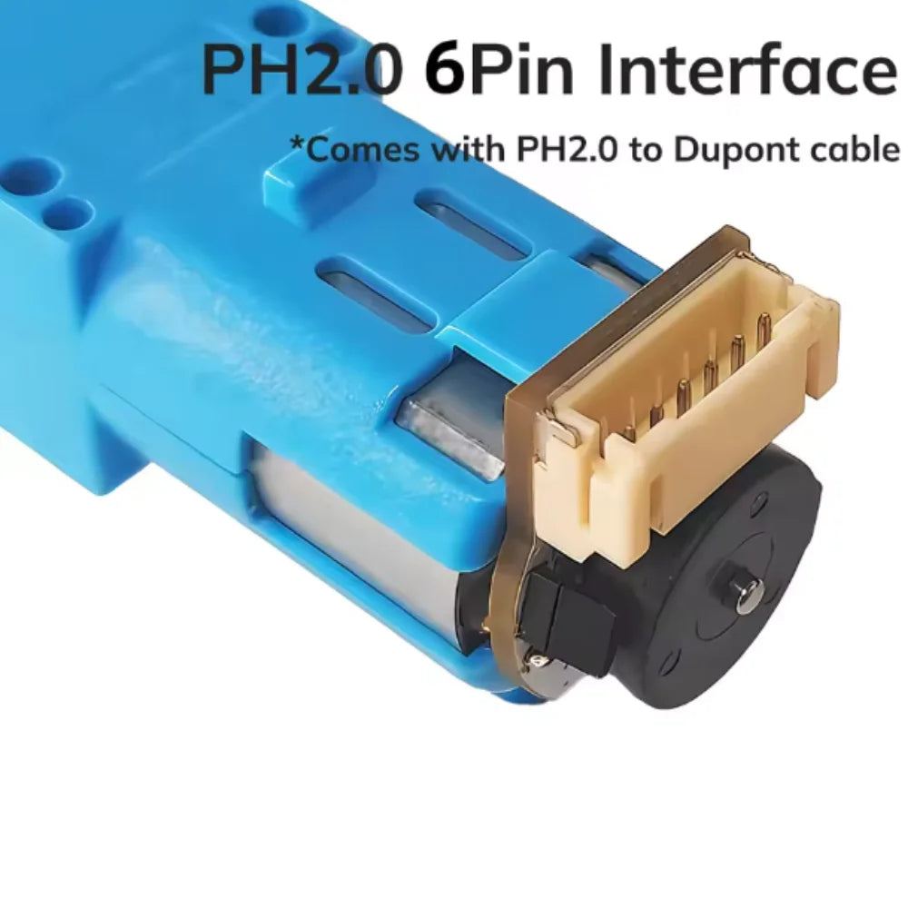 All-Metal TT Encoder Motor, 12PPR Hall Encoder, High Torque 1:90 Gearbox, Metal Shaft DC Geared Motor, DC 3-12V Gearbox Motor