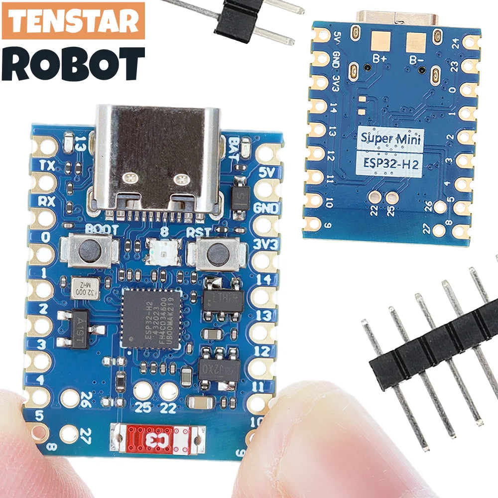 TENSTAR ROBOT ESP32-H2 SuperMini Development Board Bluetooth 5 Microcontroller Programming Learning Board Blue