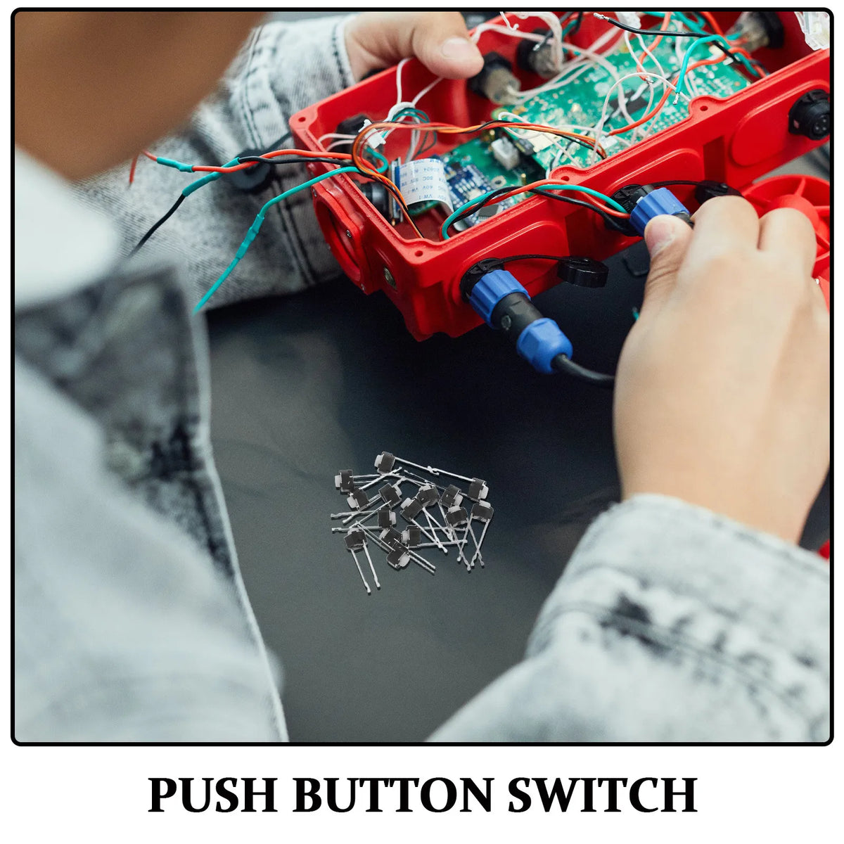 20pcs Micro Tactile Push Button Switch Mini Momentary Surface Mount 2 Pin Round For Breadboard Diy Electronics Kit