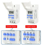 THC15A Digital Timer Switch Programmable Time Switch 30A DIN Rail Weekly Timer Relay 12V 24V 110V 220V LCD Controller