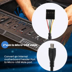 (2-Pack) 50CM 5 Pin Motherboard Female Header To Micro-USB Male Adapter Dupont Extender Cable (5Pin/Micro-USB)