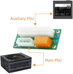 Dual PSU Power Supply Sync Adapter Board with LED Add2psu ATX 24Pin To 4pin Molex Synchronous Connector Riser Cable Miner Mining