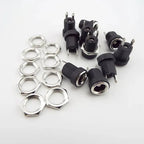 10Pcs DC Power Jack Supply Socket Connector 3.5*1.3/5.5*2.1/5.5*2.5mm DC 2 Terminal 2 Pin Panel Mount Connector Plug Adapter