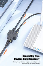 RJ45 Splitter 1 to 2 Ethernet Adapter Internet Network Cable Extender RJ45 Connector Coupler for PC TV Box Router High Quality